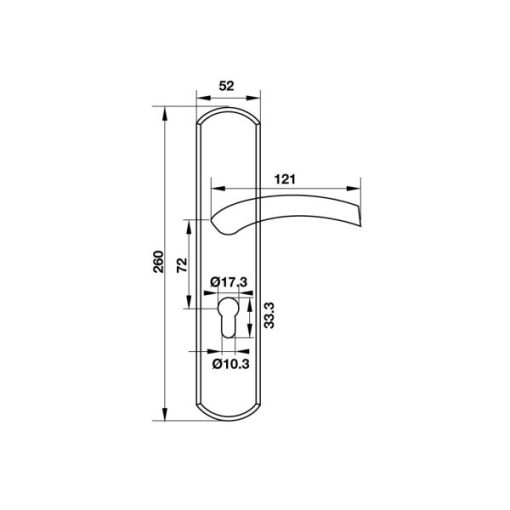 Tay Nắm Cửa Chính Đế Dài Round - Hafele Mở Phải Hafele 903.99.320 - 5