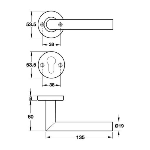 Bộ Tay Nắm Gạt, Inox 316 Hafele 903.98.536 - 5