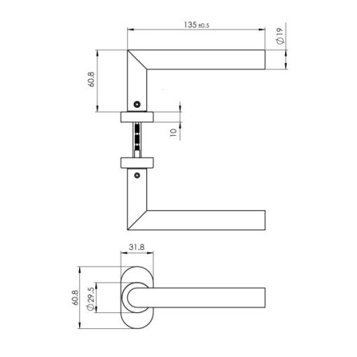 Tay Nắm Gạt Cho Cửa Đố Nhỏ Hafele 903.78.652 - 5