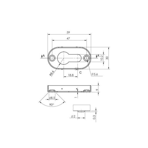 Tay Nắm Gạt Cho Cửa Đố Nhỏ Hafele 903.78.652 - 7