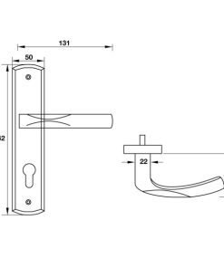Tay Nắm Cửa Chính Đế Dài Startec Màu Đen Hafele 903.78.163 - 9