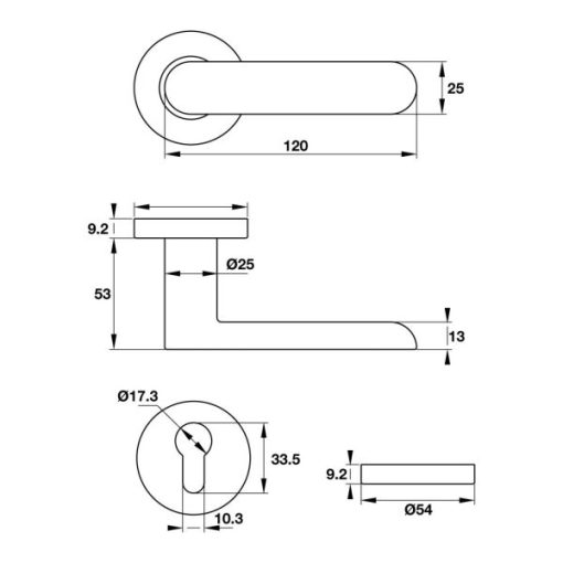 Tay Nắm Gạt Có Nắp Che HAFELE 903.98.162 - 3