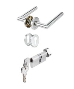 Bộ Tay Nắm Gạt Nắp Chụp Tròn Kiểu G Kèm Ruột Khóa Hafele 911.78.784