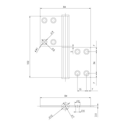 Bản Lề Lá Cho Cửa Đố Nhỏ Hafele 926.60.900 - 5