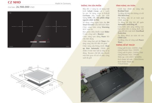 Bếp từ Canzy CZ 989D