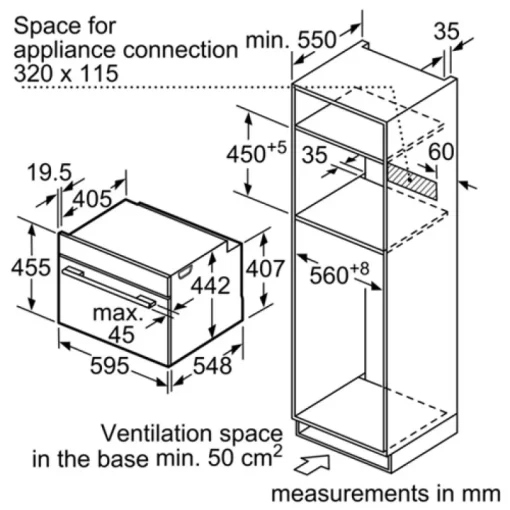LÒ NƯỚNG KẾT HỢP VI SÓNG BOSCH CMG656BS6B SERIE 8 45L ÂM TỦ - 3