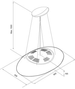 Máy hút mùi đảo Malloca ECLIPSE-K600