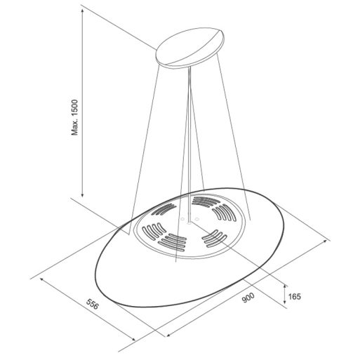 Máy hút mùi đảo Malloca ECLIPSE-K600