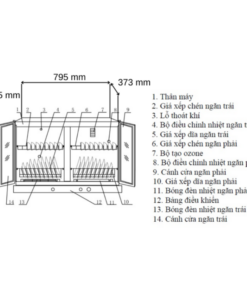 Máy Sấy Chén Malloca MDC-21C - 10