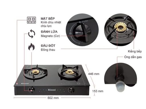 Bếp Gas Rinnai RV-7Double Glass(B) - 3
