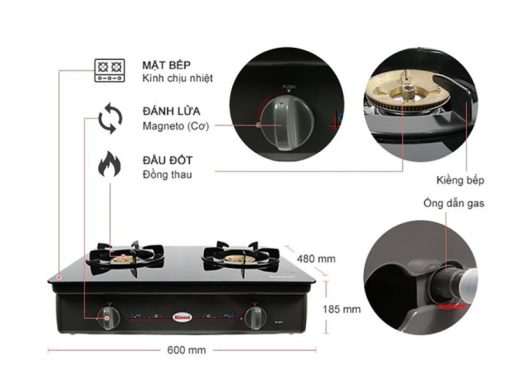 Bếp Gas Rinnai RV-8611(GL-B) - 3