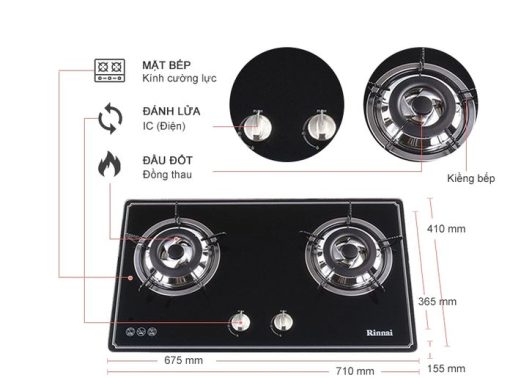 Bếp Gas Âm Rinnai RVB-2BG(B)N - 3