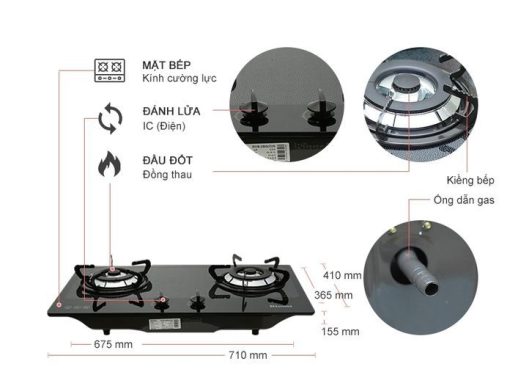 Bếp Gas Âm Rinnai RVB-2BG(D)N - 3
