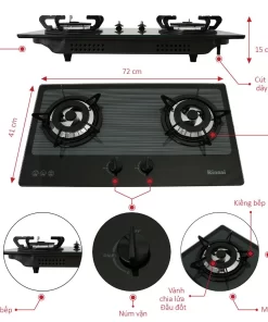 Bếp Gas Âm Rinnai RVB-2BG(L)N - 6 Bếp Gas Âm Rinnai RVB-2BG(L)N - 5