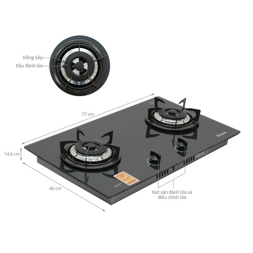 Bếp Gas Âm Rinnai RVB-2HG(B)