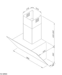 Máy hút mùi áp tường Malloca VITA V-15 Gres - 54 Máy hút mùi áp tường Malloca VITA V-15 Gres