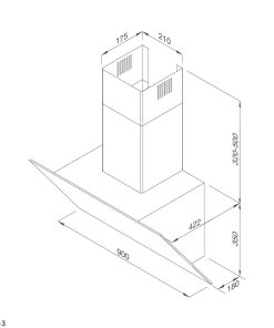 Máy hút mùi áp tường Malloca VITA V-3 - 5 Máy hút mùi áp tường Malloca VITA V-3