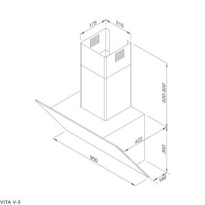 Máy hút mùi áp tường Malloca VITA V-3