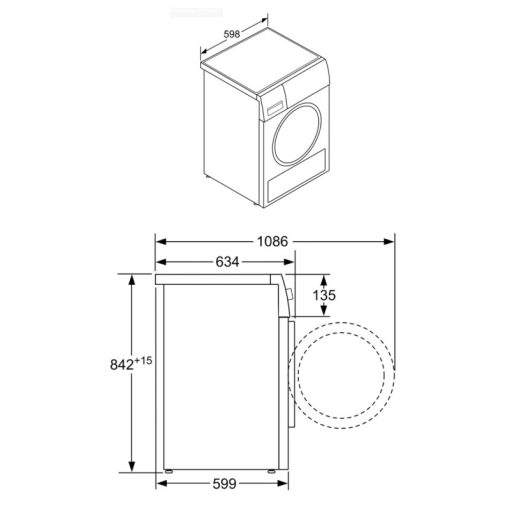Máy Sấy Tụ Hơi Và Bơm Nhiệt BOSCH HMH WTR85V00SG Series 4 - 3
