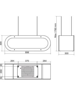 MÁY HÚT MÙI ĐẢO TREO DÂY CÁP DUDOFF ALEXA 90SGB - 9