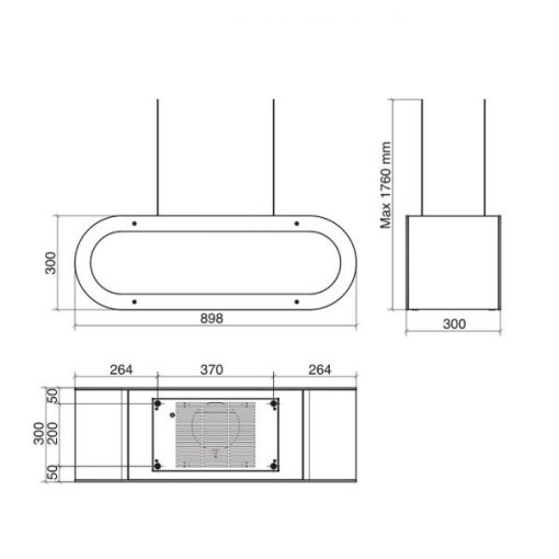 MÁY HÚT MÙI ĐẢO TREO DÂY CÁP DUDOFF ALEXA 90SGB - 5