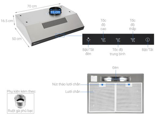 Máy hút mùi Electrolux ERF726SBA - 3