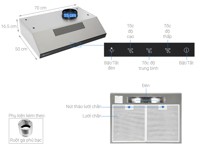 Máy hút mùi Electrolux ERF726SBA