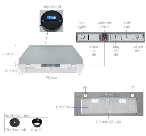 Máy hút mùi âm tủ Hafele HH-BI79A 533.80.038