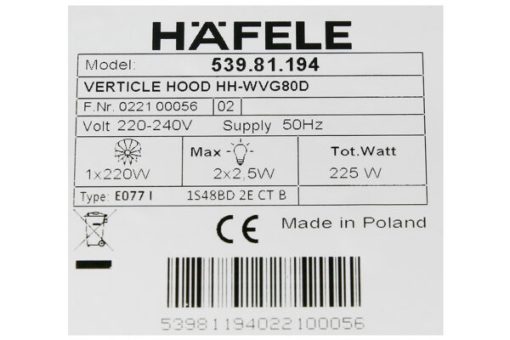 Máy Hút Mùi Gắn Tường Hafele HH-WVG80D 539.81.194 - 32