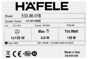 Máy hút mùi áp tường Hafele HH-WVG80E (533.86.018) - 39