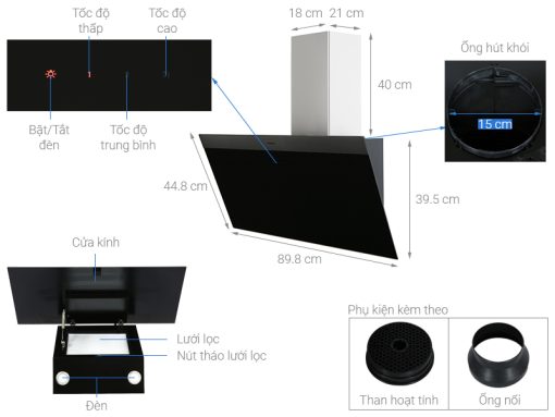 Máy hút mùi áp tường Hafele HH-WVG90C 533.89.013