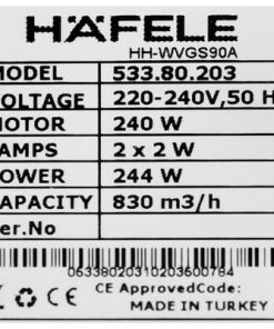 Máy hút mùi áp tường Hafele HH-WVGS90A 533.80.203 - 68 Máy hút mùi áp tường Hafele HH-WVGS90A 533.80.203 - 67