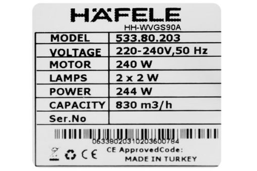 Máy hút mùi áp tường Hafele HH-WVGS90A 533.80.203 - 34