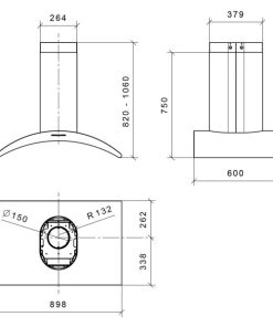 Máy hút mùi Dudoff đảo kết hợp trang trí Arcadia Isola 90SG - 9