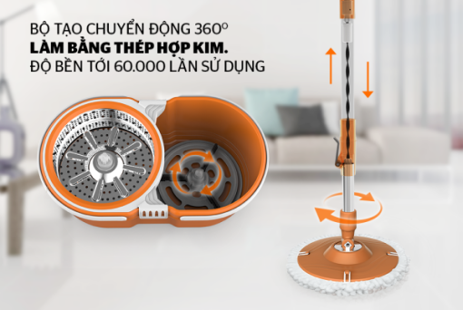 BỘ LAU NHÀ XOAY 360 ĐỘ SUNHOUSE THẾ HỆ MỚI KS-CL260PO - 5