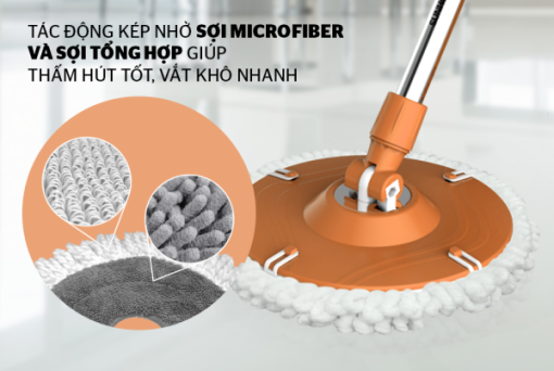 BỘ LAU NHÀ XOAY 360 ĐỘ SUNHOUSE THẾ HỆ MỚI KS-CL260PO - 11