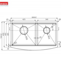 Apron sink KN8450DASiphon, thớt gỗ, roll mat KONOX - 16 Apron sink KN8450DASiphon, thớt gỗ, roll mat KONOX - 15