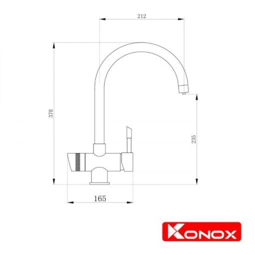 VÒI RỬA BÁT KONOX TRIM-WATER BLACK - 3