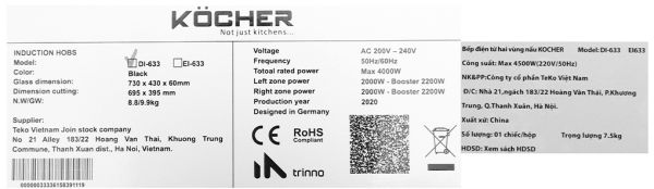 Bếp từ Kocher DI-633 - 20 Bếp từ Kocher DI-633 - 19