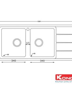 CHẬU RỬA CHÉN BÁT KONOX BETA 1160 - 12 CHẬU RỬA CHÉN BÁT KONOX BETA 1160 - 11