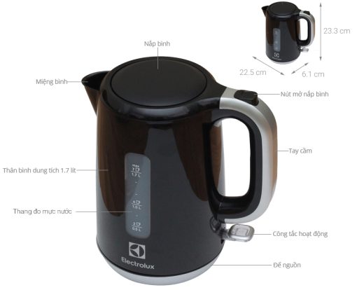 Bình đun nước siêu tốc Electrolux EEK3505 - 3