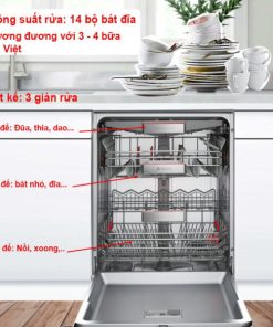 MÁY RỬA BÁT BOSCH BÁN ÂM SMU6ZCS52S SERIE 6 14 BỘ SẤY ZEOLITH MADE IN GERMANY - 73