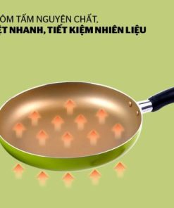 Cặp chảo nhôm trơn cạn SUNHOUSE Phi 18 + 24 (Xanh - Sampanh) SHS2418 - 11