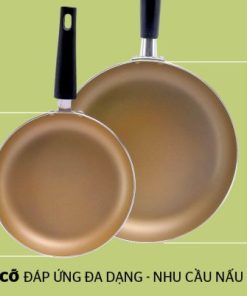 Cặp chảo nhôm trơn cạn SUNHOUSE Phi 18 + 24 (Xanh - Sampanh) SHS2418 - 17