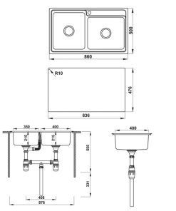 Chậu rửa chén Hafele HS20-SSN2S90L 567.20.546