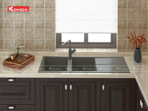 VÒI RỬA BÁT RÚT DÂY KONOX ARTAN GREY - 13