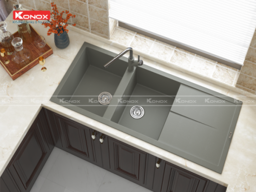 VÒI RỬA BÁT RÚT DÂY KONOX ARTAN GREY - 15