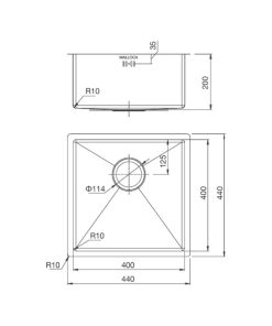 Chậu rửa chén bán thủ công Malloca MS 1044 - 30 Chậu rửa chén bán thủ công Malloca MS 1044 - 29