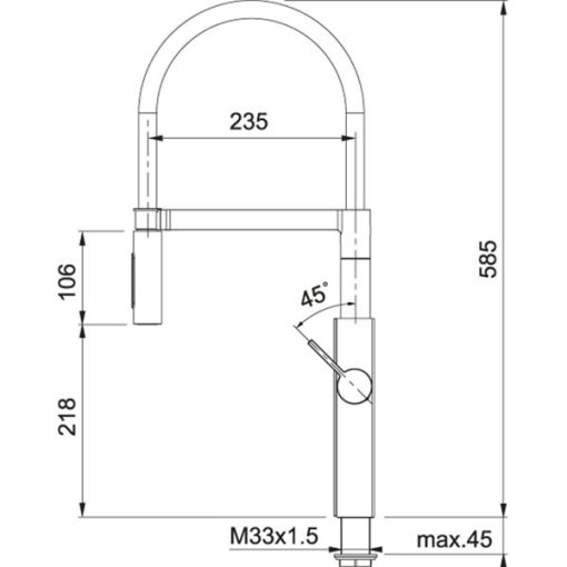 FRANKE | Vòi rửa chén Crystal Semi-Pro Chrome-B (115.0474.627) - 5