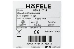 Máy hút mùi đảo Hafele HH-IS90A 539.81.715 - 61